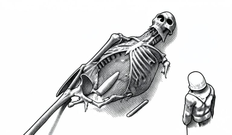 Skeleton on the moon
