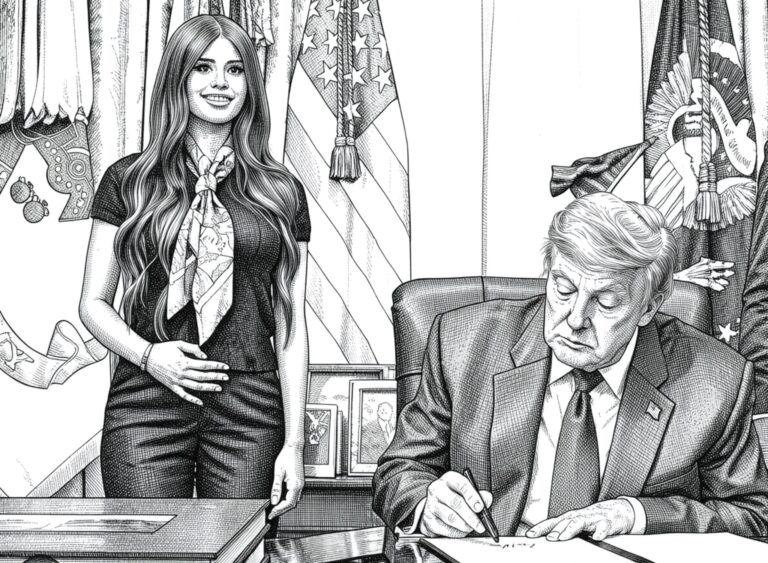 Social media is now convinced that the strange woman beside Donald Trump during his Oval Office meeting is his “Personal Zapper.”